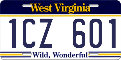 WV license plate 1CZ601