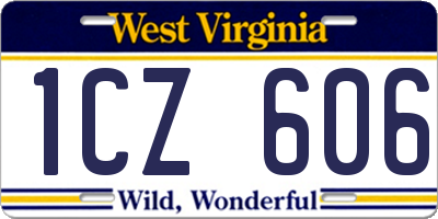 WV license plate 1CZ606