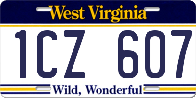 WV license plate 1CZ607