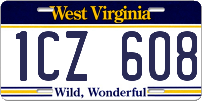 WV license plate 1CZ608