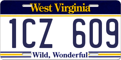 WV license plate 1CZ609