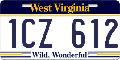 WV license plate 1CZ612
