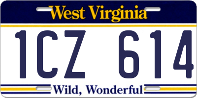 WV license plate 1CZ614