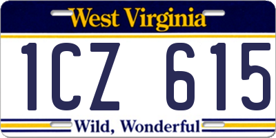 WV license plate 1CZ615