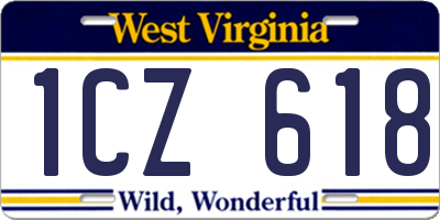 WV license plate 1CZ618