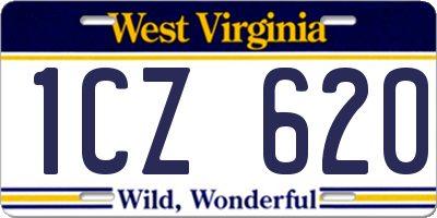 WV license plate 1CZ620