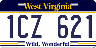 WV license plate 1CZ621