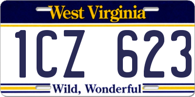 WV license plate 1CZ623