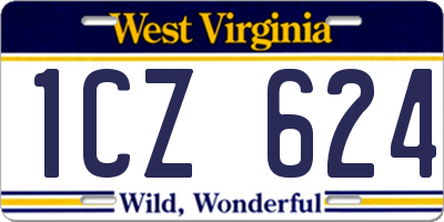 WV license plate 1CZ624