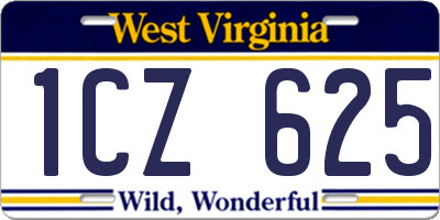 WV license plate 1CZ625