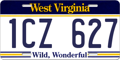 WV license plate 1CZ627