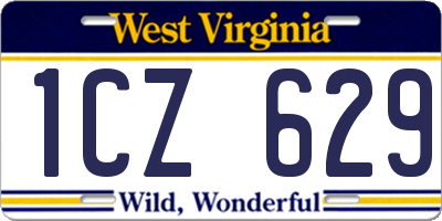 WV license plate 1CZ629