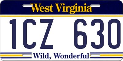 WV license plate 1CZ630