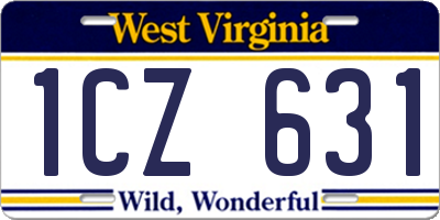 WV license plate 1CZ631