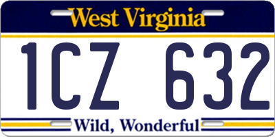 WV license plate 1CZ632