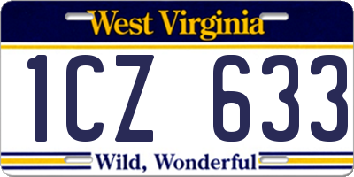 WV license plate 1CZ633