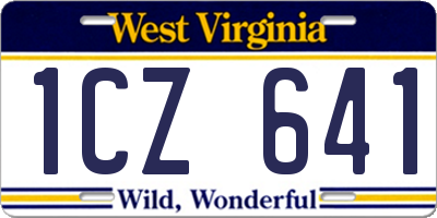 WV license plate 1CZ641