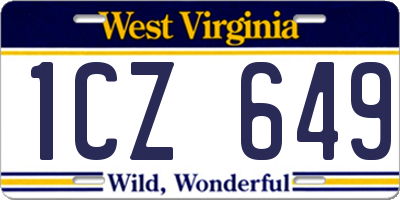 WV license plate 1CZ649