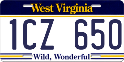 WV license plate 1CZ650