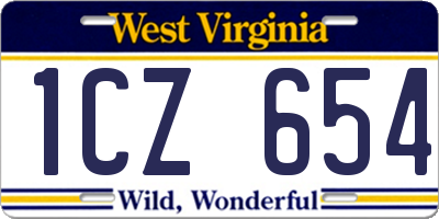 WV license plate 1CZ654