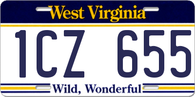 WV license plate 1CZ655