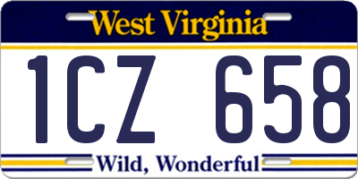 WV license plate 1CZ658