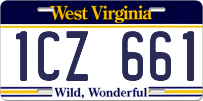 WV license plate 1CZ661