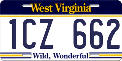 WV license plate 1CZ662
