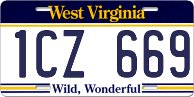 WV license plate 1CZ669