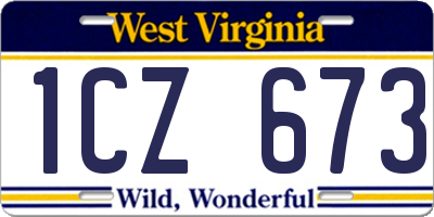 WV license plate 1CZ673
