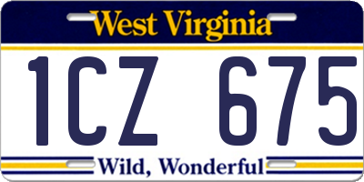 WV license plate 1CZ675