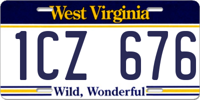 WV license plate 1CZ676