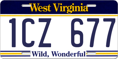WV license plate 1CZ677