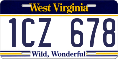 WV license plate 1CZ678