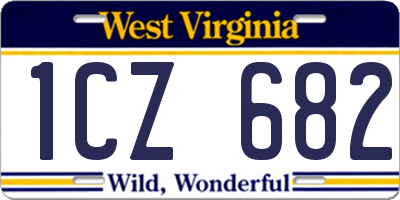 WV license plate 1CZ682