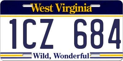 WV license plate 1CZ684