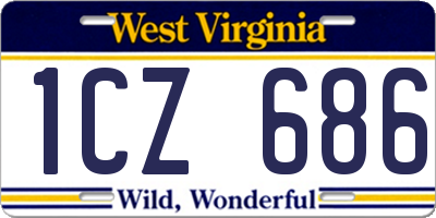 WV license plate 1CZ686