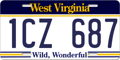 WV license plate 1CZ687
