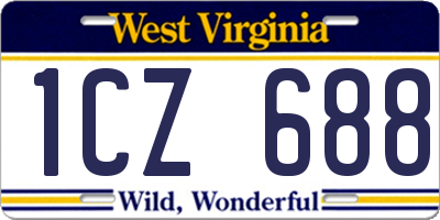 WV license plate 1CZ688