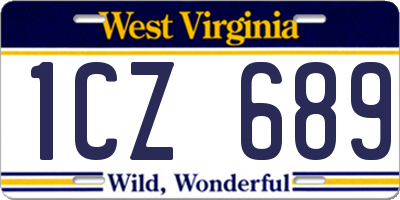 WV license plate 1CZ689