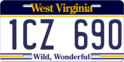 WV license plate 1CZ690