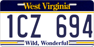 WV license plate 1CZ694