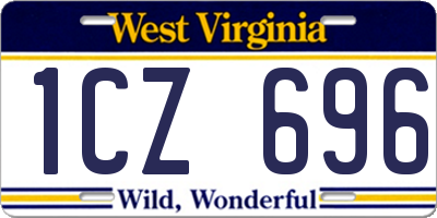WV license plate 1CZ696