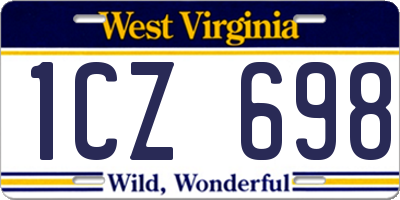 WV license plate 1CZ698