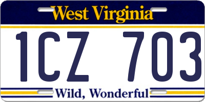WV license plate 1CZ703