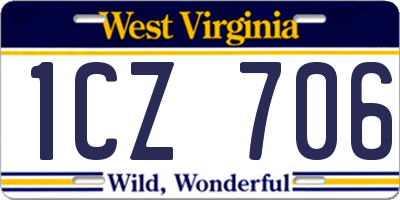 WV license plate 1CZ706
