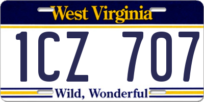 WV license plate 1CZ707