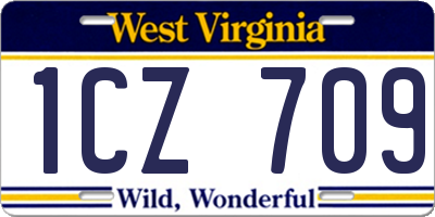WV license plate 1CZ709