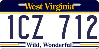 WV license plate 1CZ712