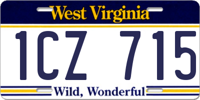 WV license plate 1CZ715